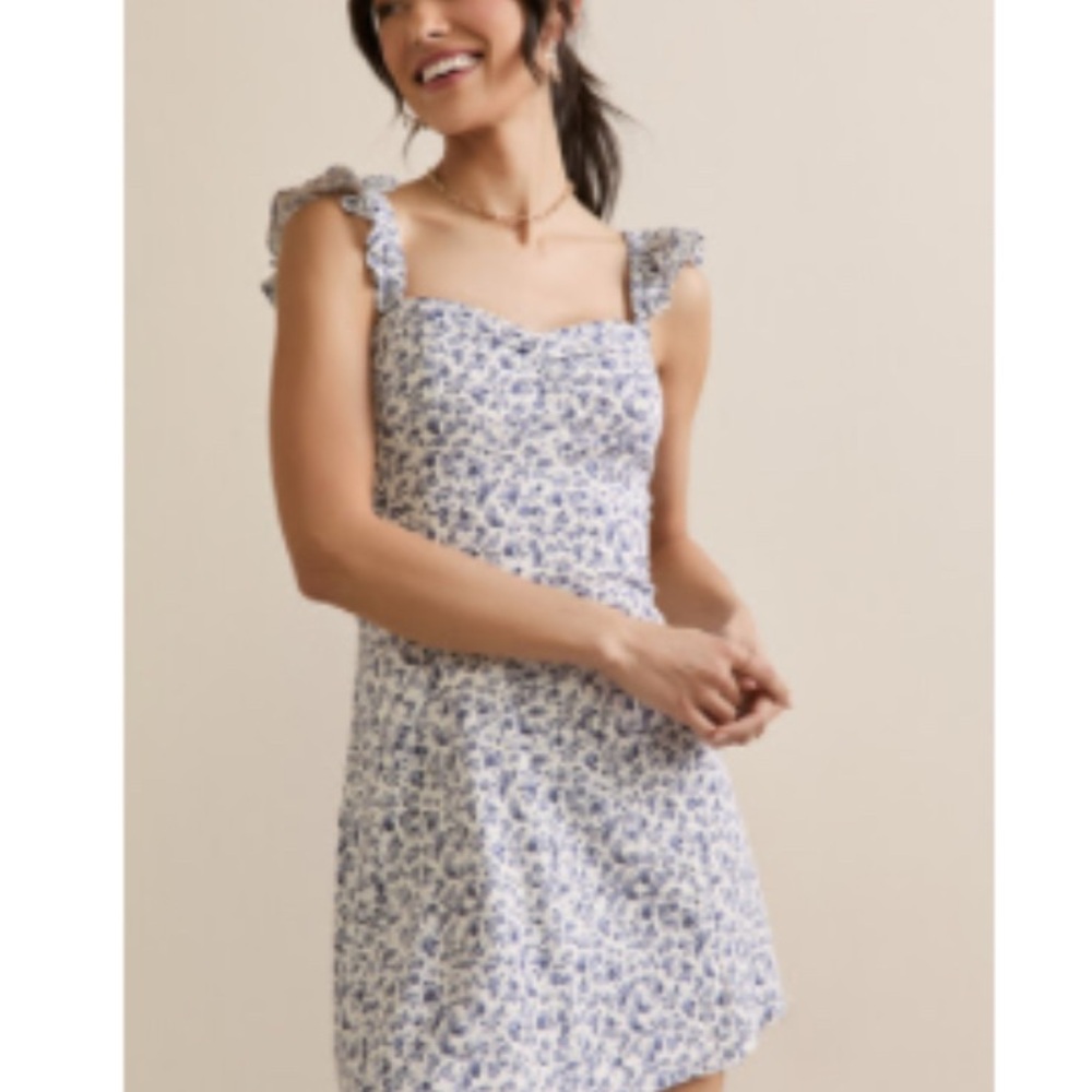 NWT Francesca's Collections Blue and White Mini Dress